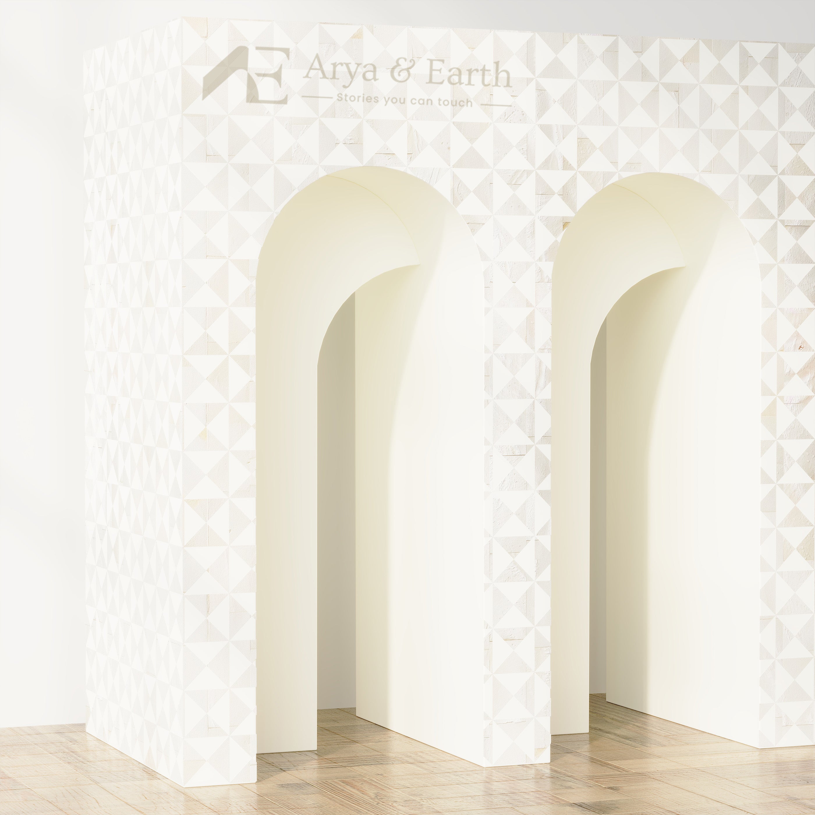 Mother of Pearl white console table