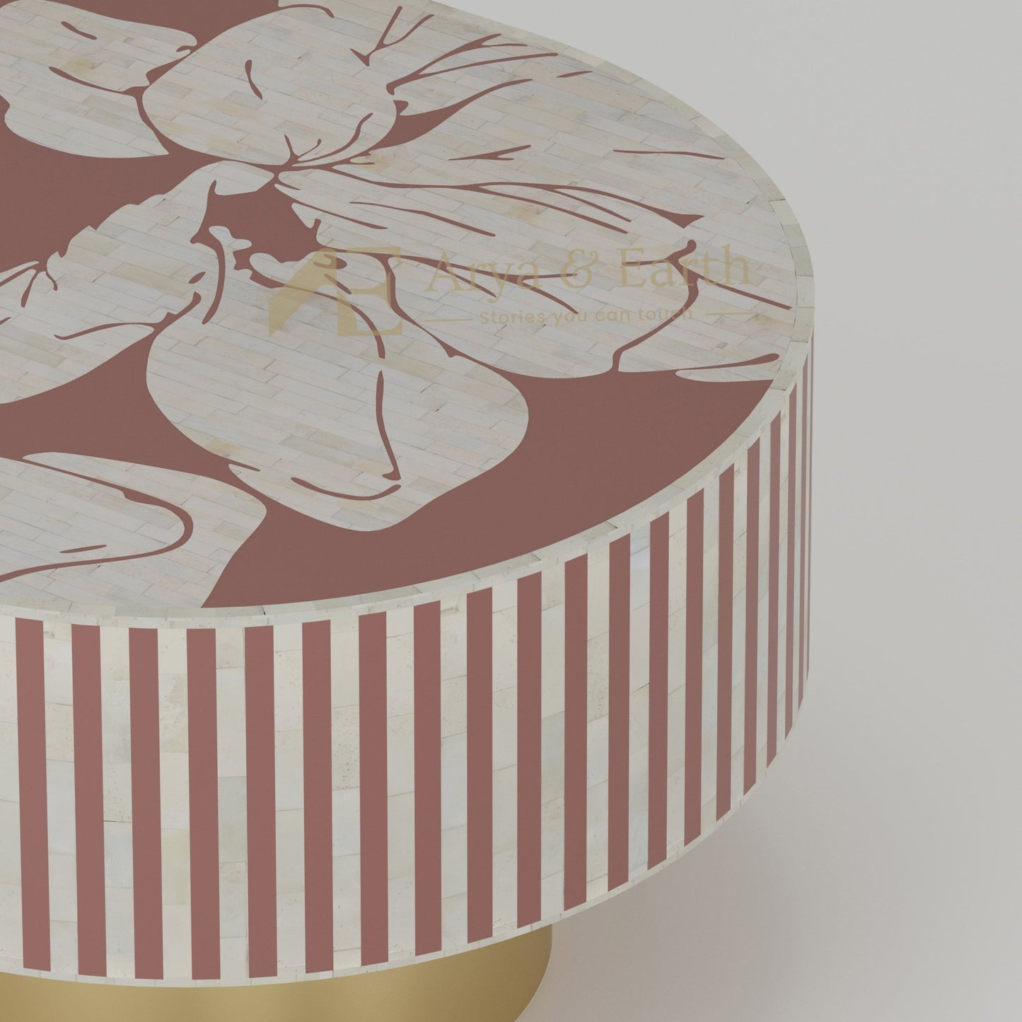 Aura Coffee Table - Mother of Pearl - Terracotta - arya & earth