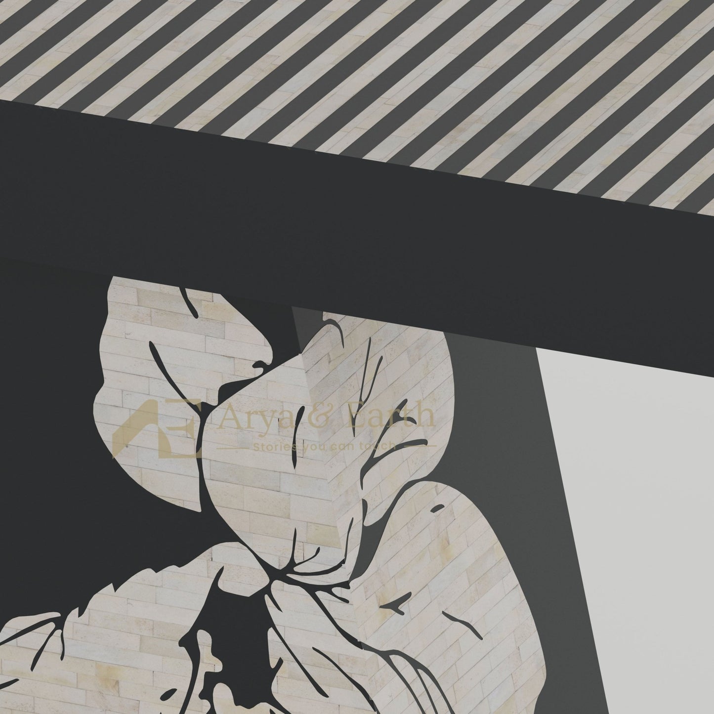 Aura Console Table - Bone Inlay - Onyx - arya & earth