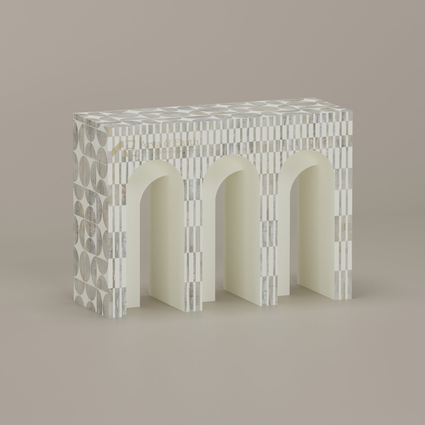 Gatsby Arch Console Table - Mother of Pearl - Lunar Dust