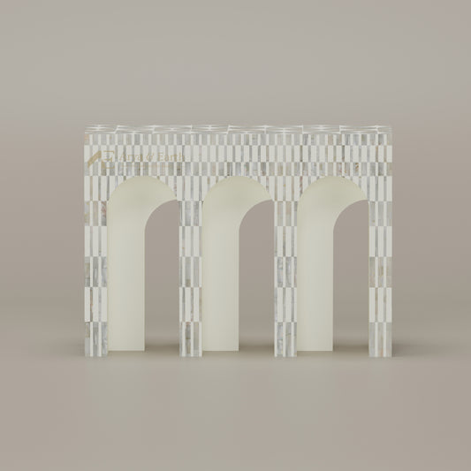 Gatsby Arch Console Table - Mother of Pearl - Lunar Dust