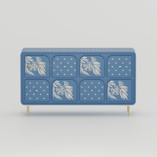 Australiana Chest of Drawers - Bone Inlay - Mystique Blue