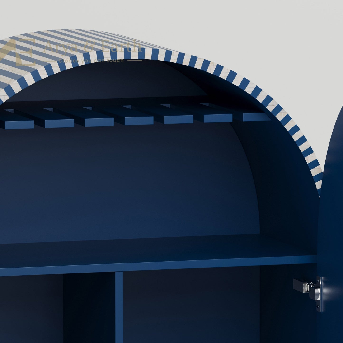 Aura Bar Cabinet - Bone Inlay - Blue Sapphire - arya & earth