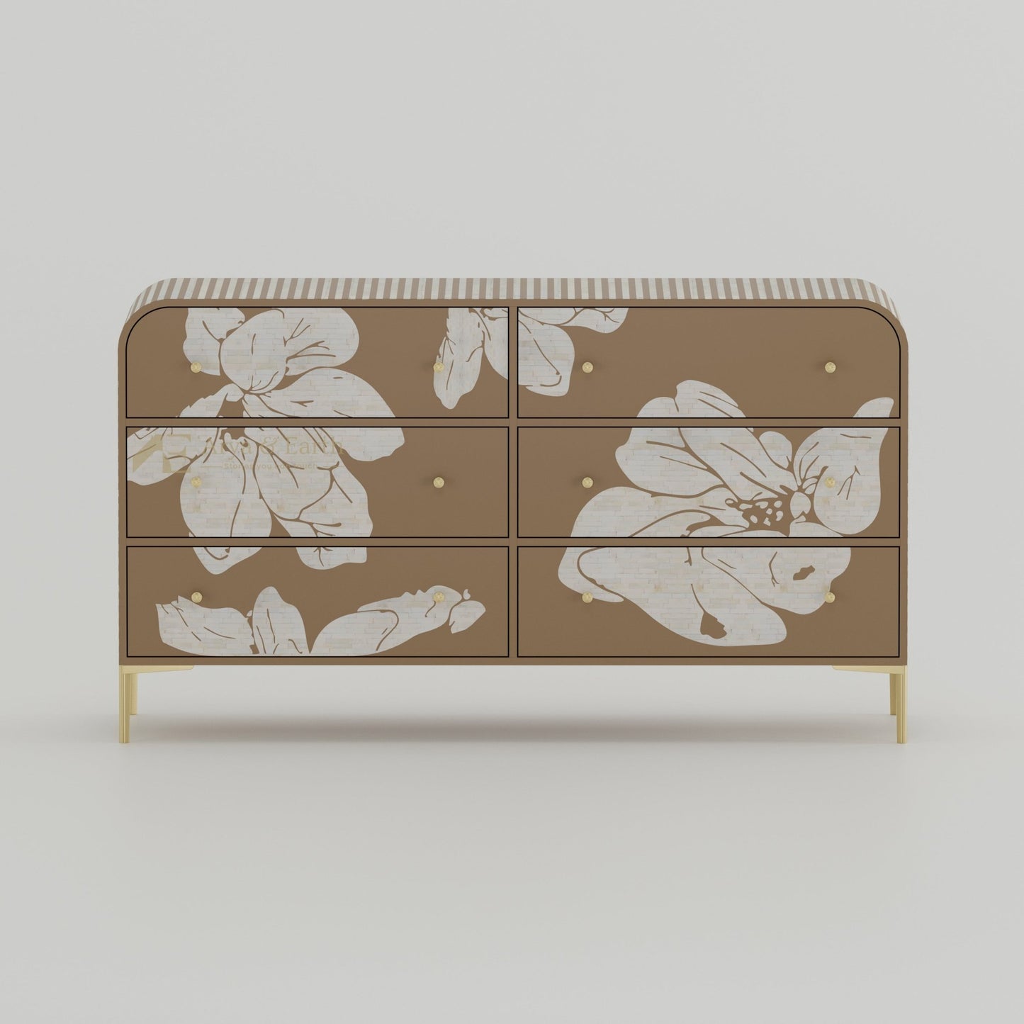 Aura Chest of Drawers - Bone Inlay - Havana Taupe - arya & earth