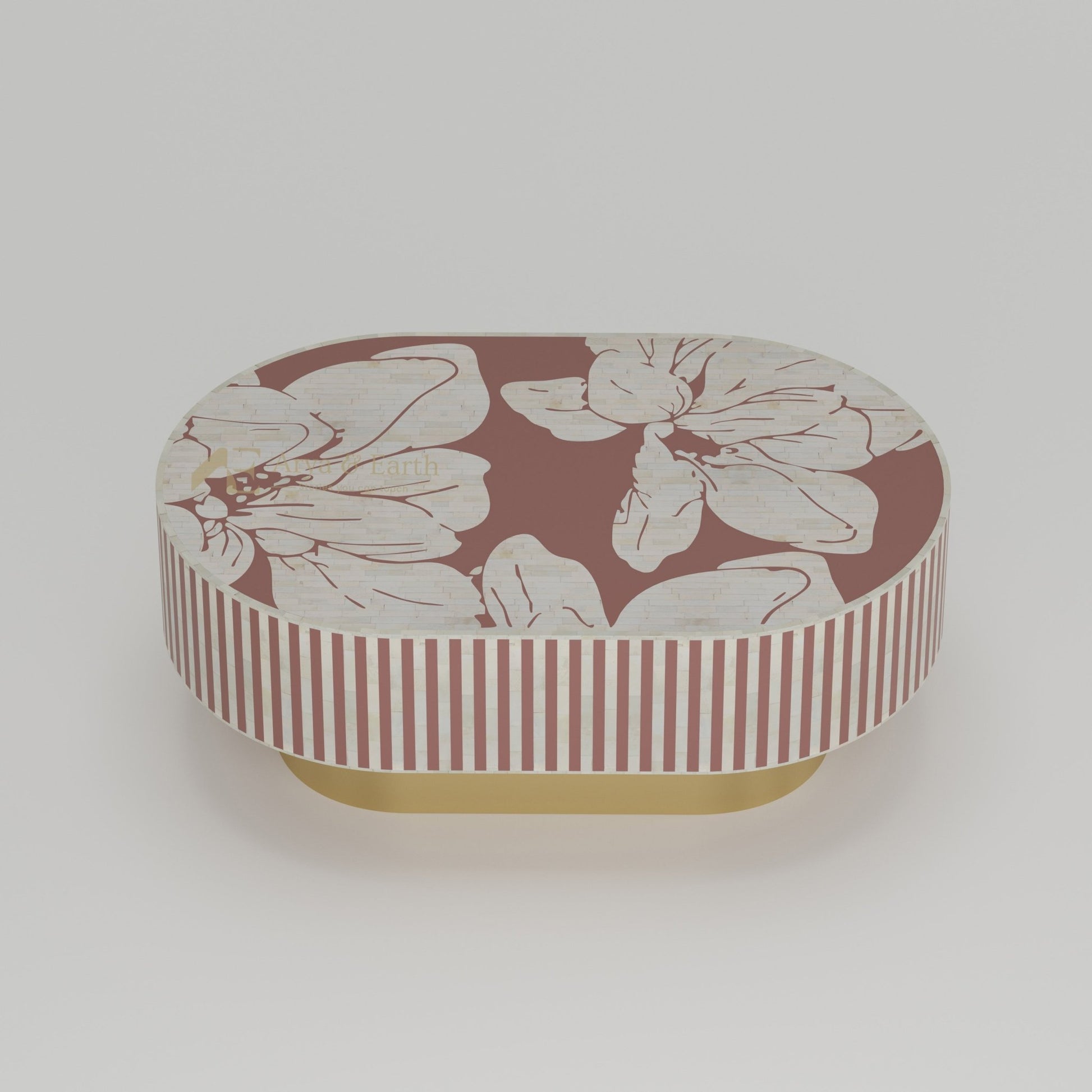 Aura Coffee Table - Mother of Pearl - Terracotta - arya & earth