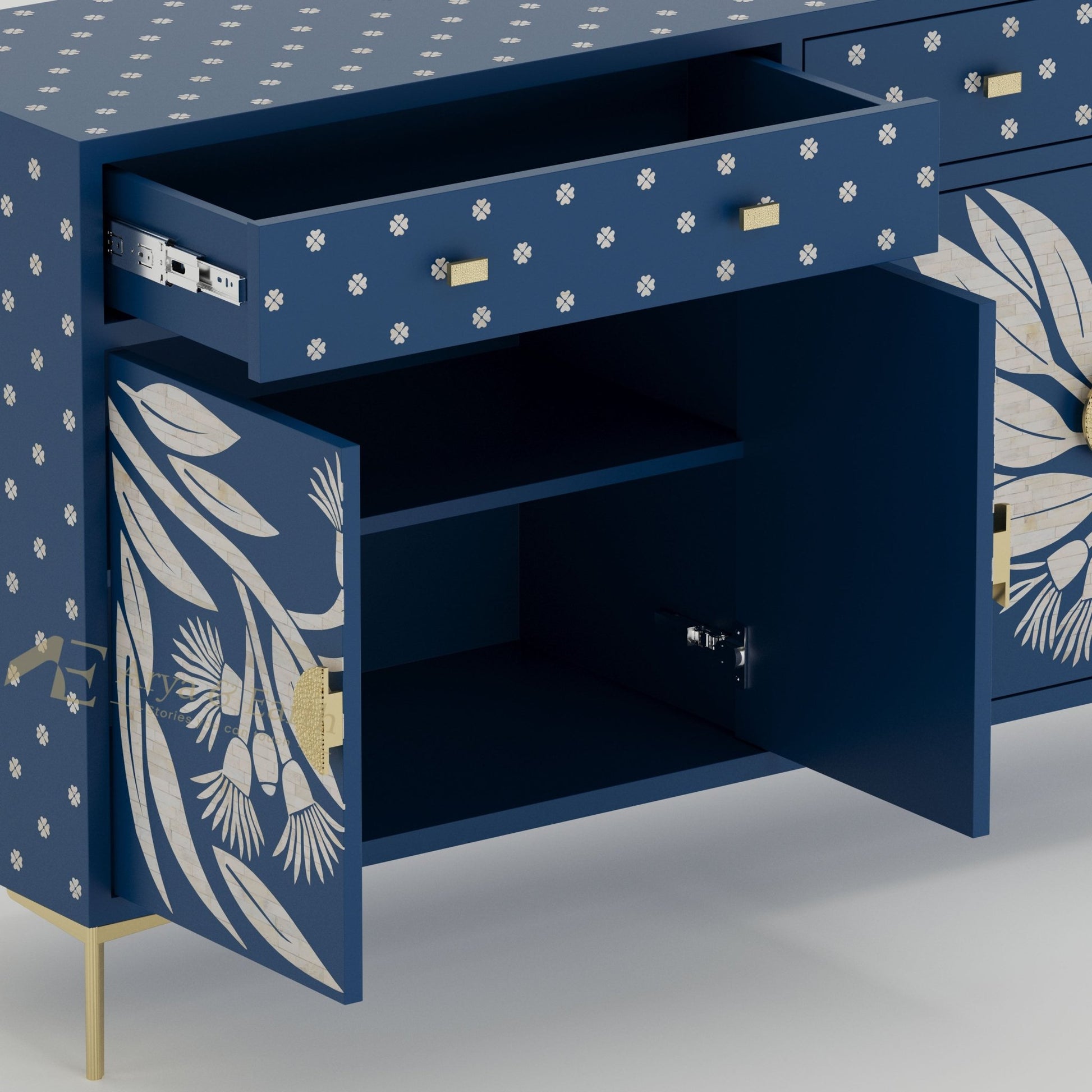 Australiana Buffet - Mother of Pearl - Blue Sapphire - arya & earth