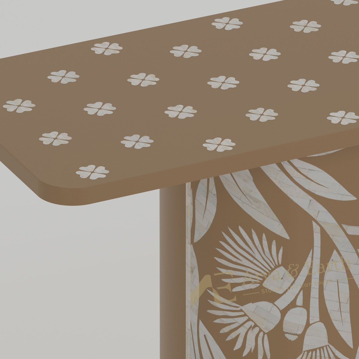 Australiana Console Table - Bone Inlay - Havana Taupe - arya & earth