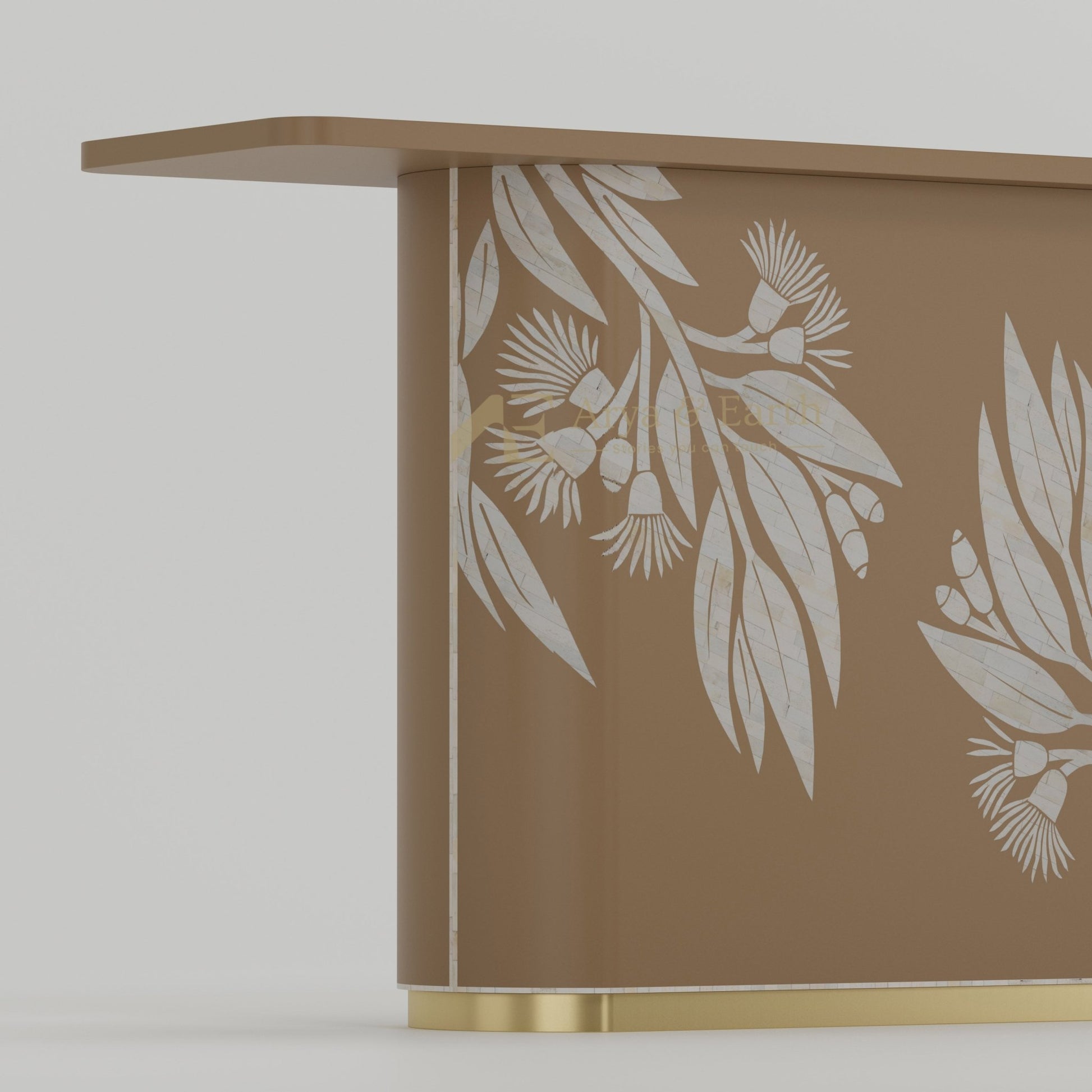 Australiana Console Table - Bone Inlay - Havana Taupe - arya & earth