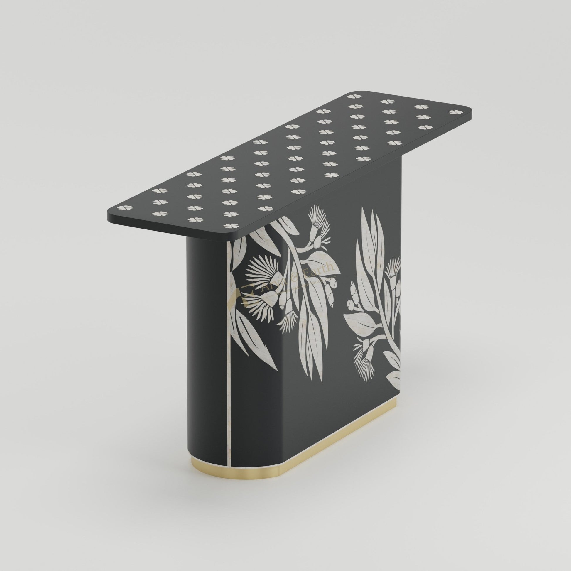 Australiana Console Table - Bone Inlay - Onyx - arya & earth
