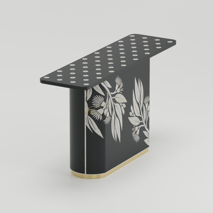 Australiana Console Table - Bone Inlay - Onyx - arya & earth