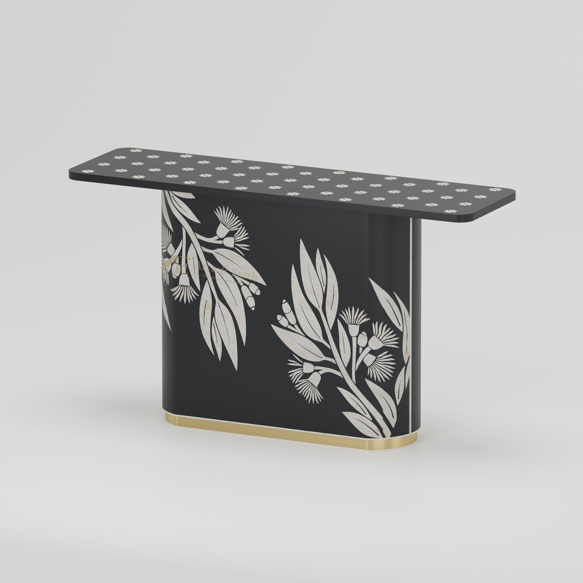 Australiana Console Table - Bone Inlay - Onyx - arya & earth