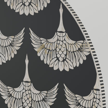 bone inlay phoenix pattern black