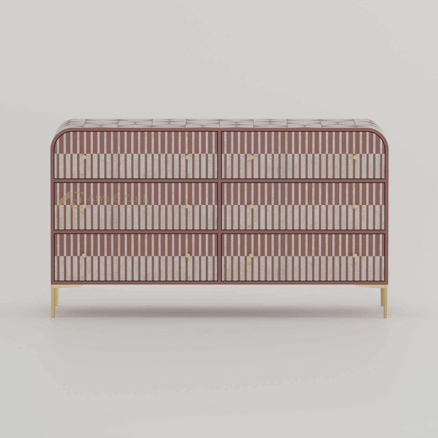 terracotta stripe chest of drawers