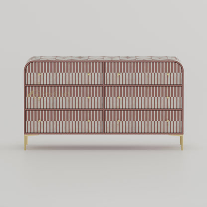 terracotta stripe chest of drawers