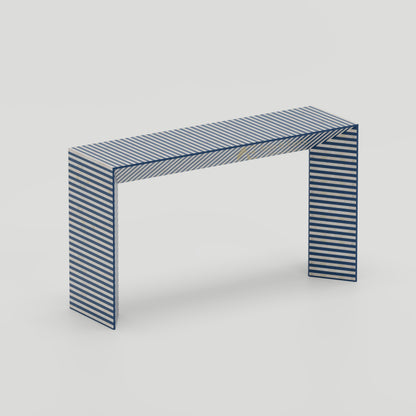 coastal themed console table blue & white