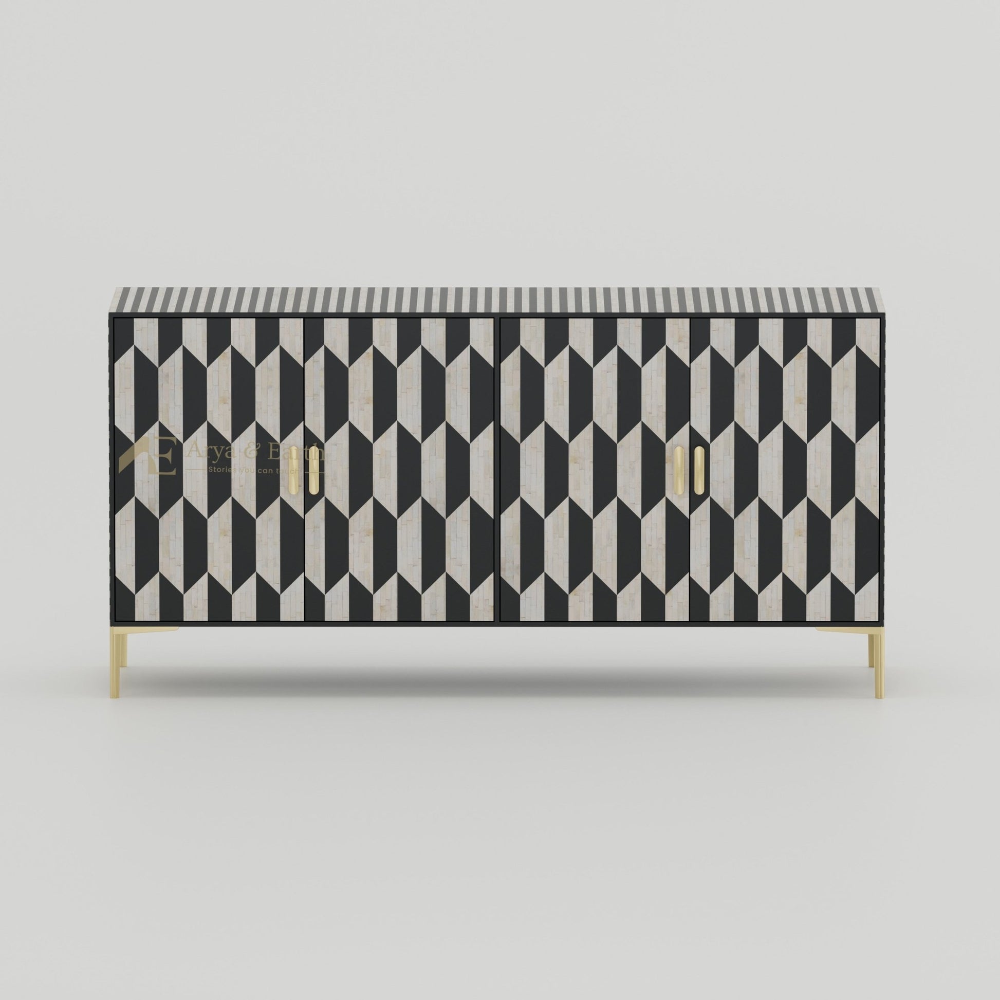 Gatsby Buffet - Bone Inlay - Onyx - arya & earth