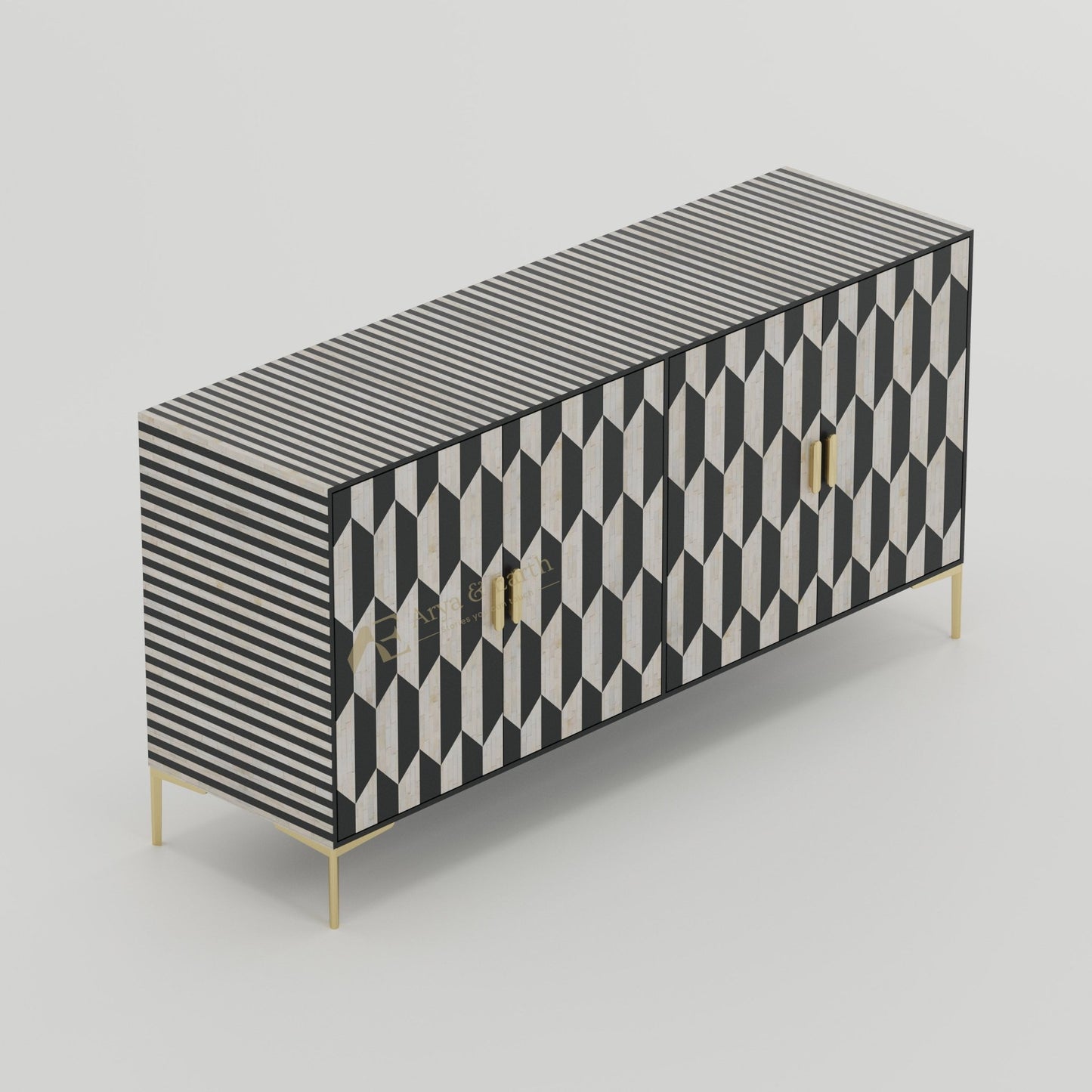 Gatsby Buffet - Bone Inlay - Onyx - arya & earth