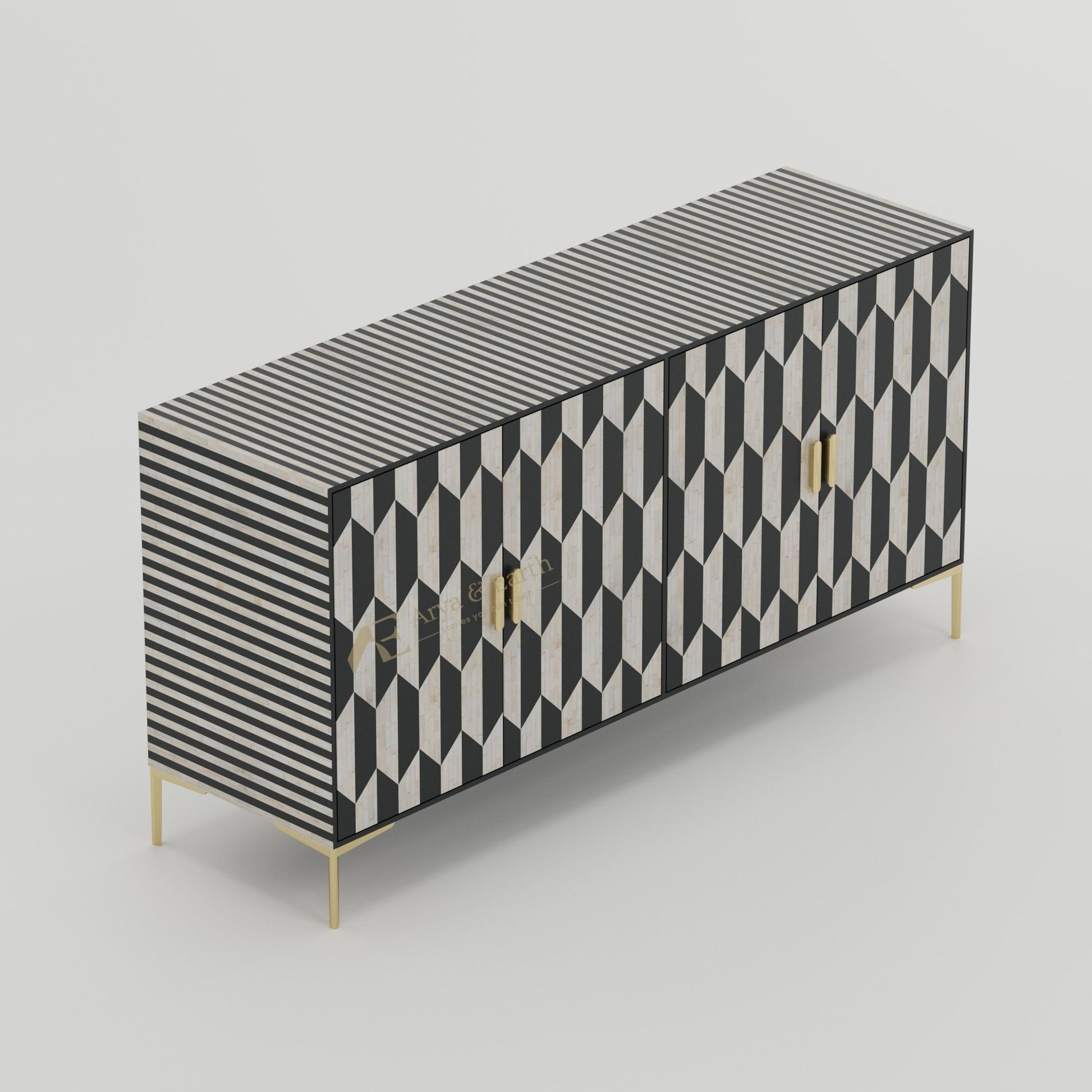 Gatsby Buffet - Bone Inlay - Onyx - arya & earth