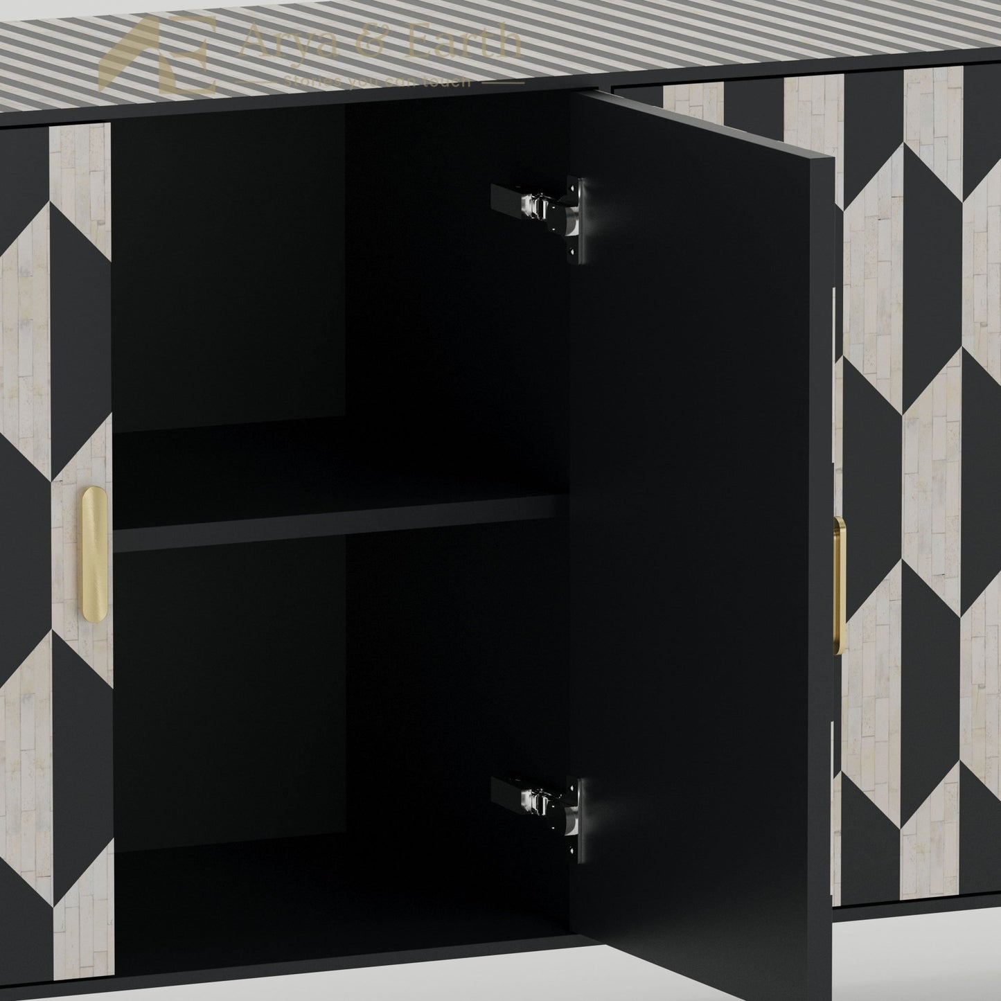 Gatsby Buffet - Bone Inlay - Onyx - arya & earth