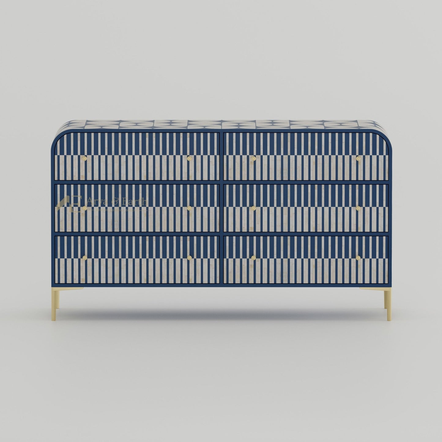 Gatsby Chest of Drawers - Bone Inlay - Blue Sapphire - arya & earth