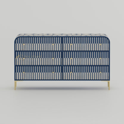 Gatsby Chest of Drawers - Bone Inlay - Blue Sapphire - arya & earth