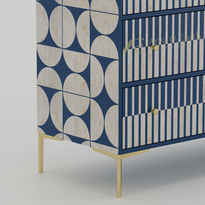 Gatsby Chest of Drawers - Bone Inlay - Blue Sapphire - arya & earth