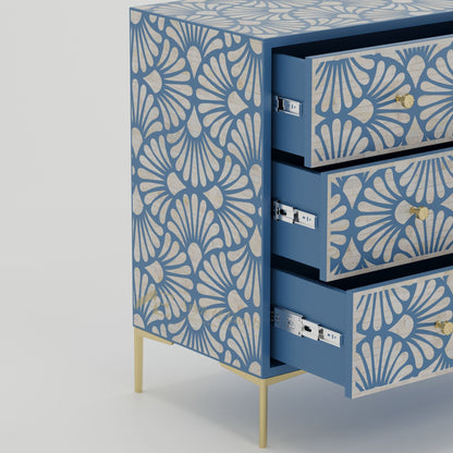 Gatsby Chest of Drawers - Bone Inlay - Mystique Blue - arya & earth