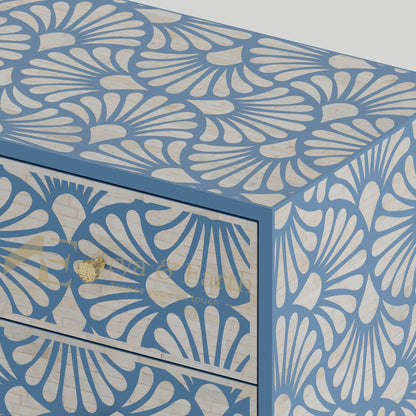 Gatsby Chest of Drawers - Bone Inlay - Mystique Blue - arya & earth