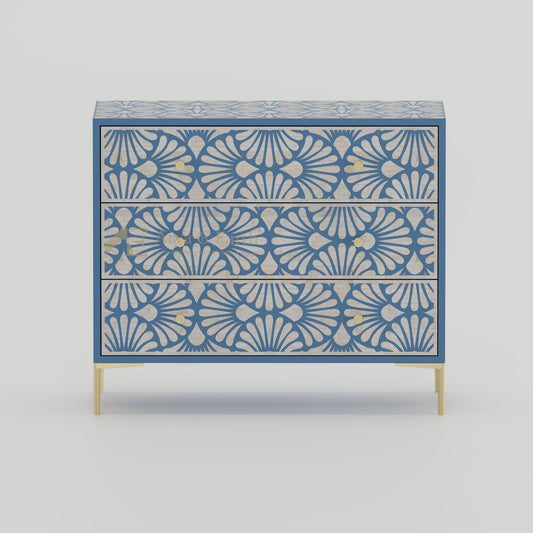 Gatsby Chest of Drawers - Bone Inlay - Mystique Blue - arya & earth