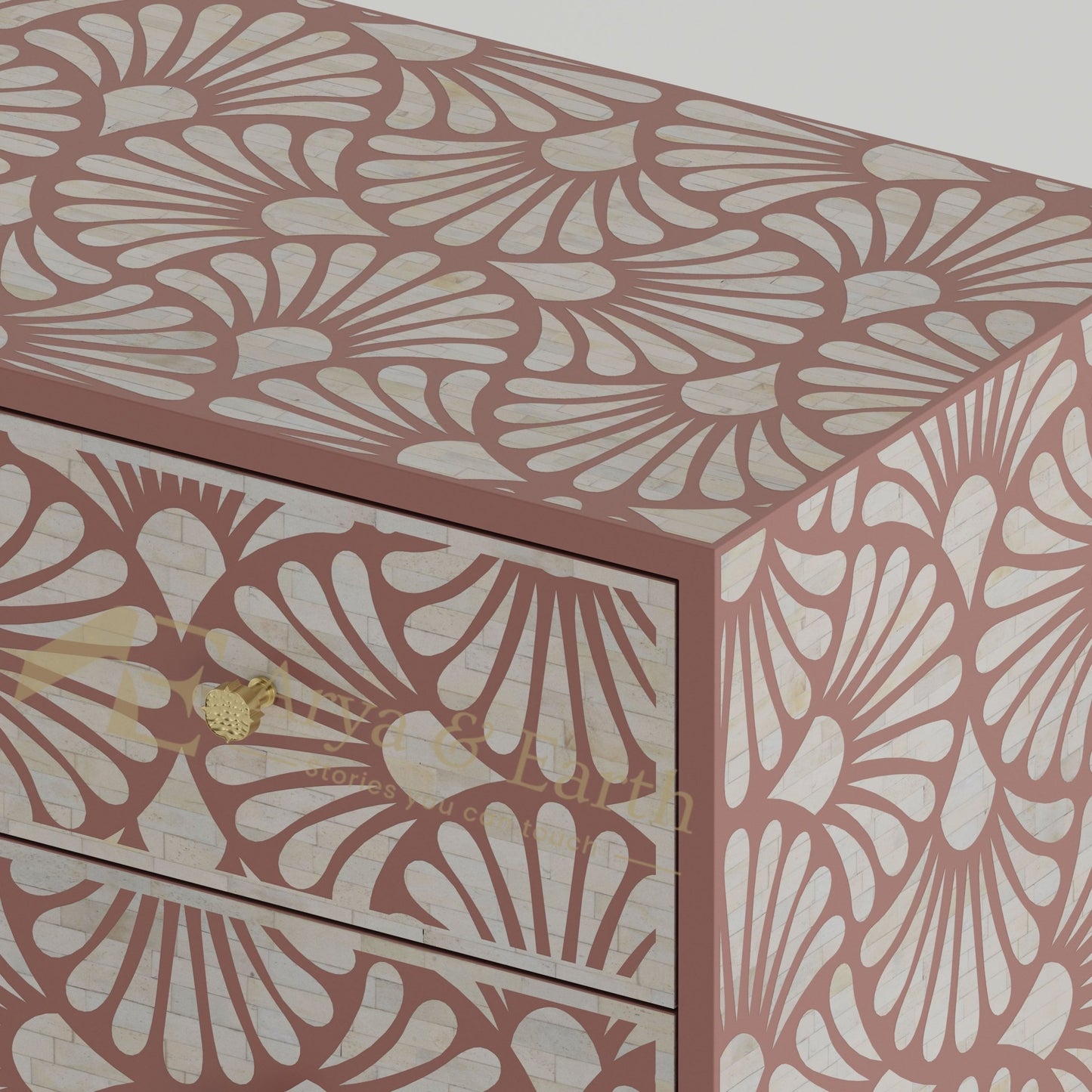 Gatsby Chest of Drawers - Bone Inlay - Terracotta - arya & earth