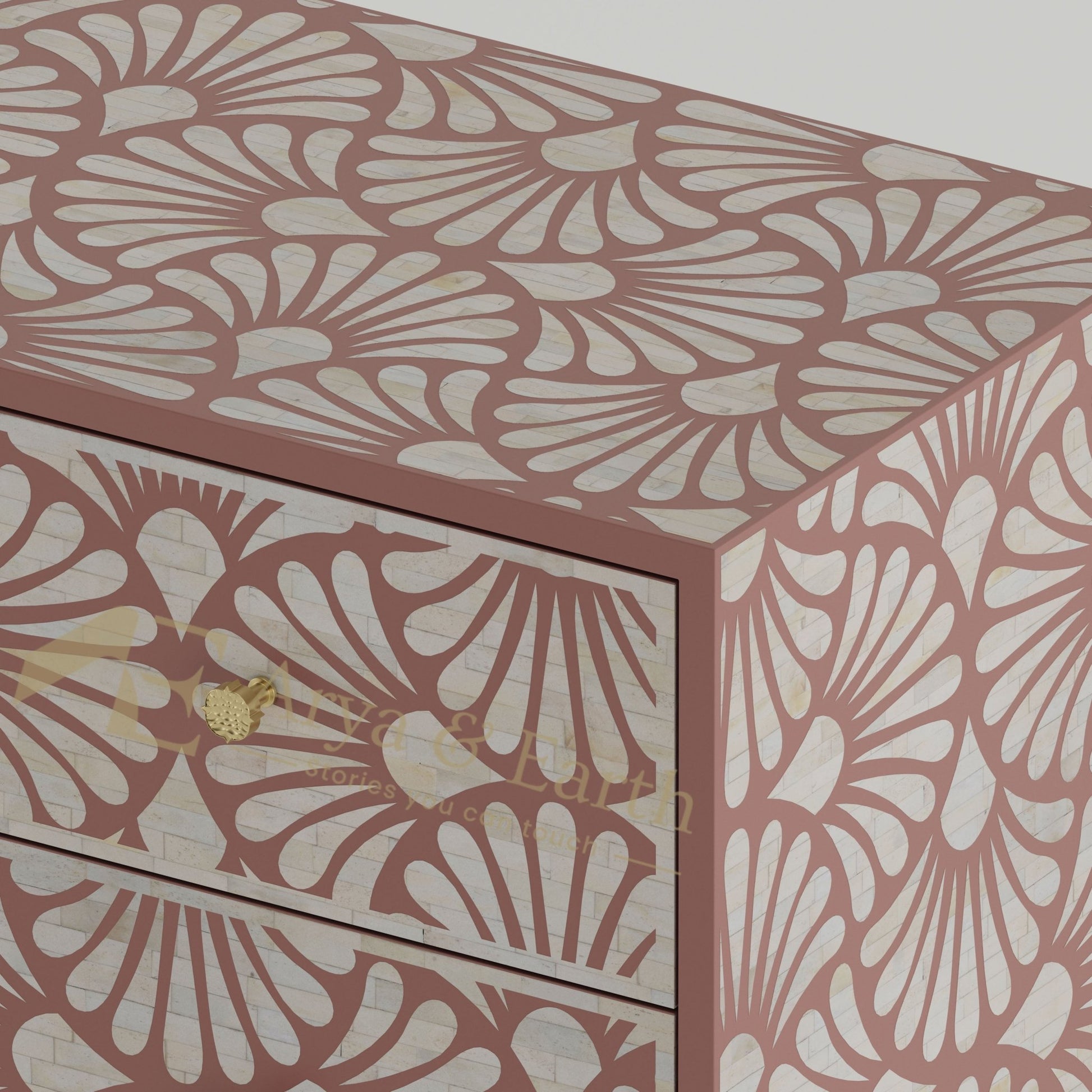 Gatsby Chest of Drawers - Bone Inlay - Terracotta - arya & earth
