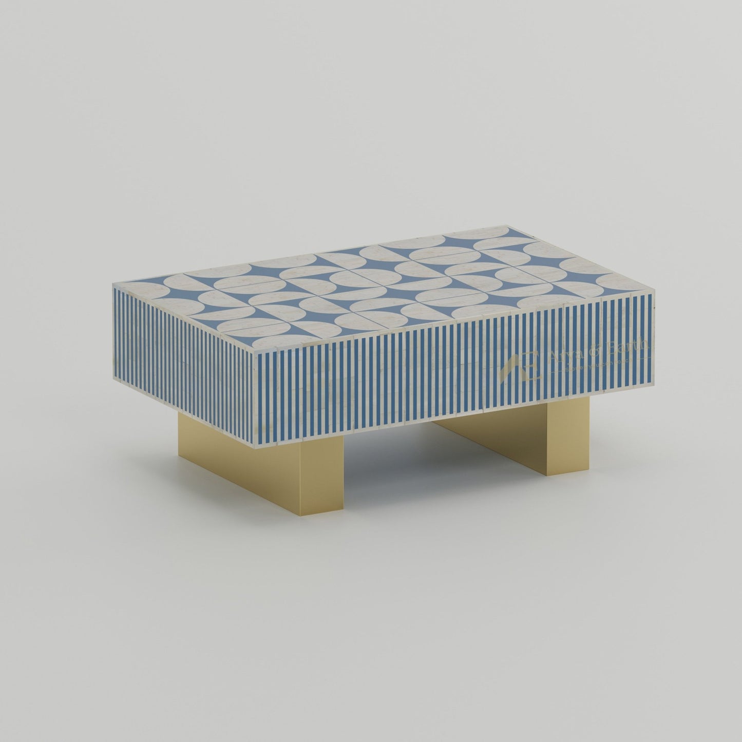 Gatsby Coffee Table - Bone Inlay - Mystique Blue - arya & earth