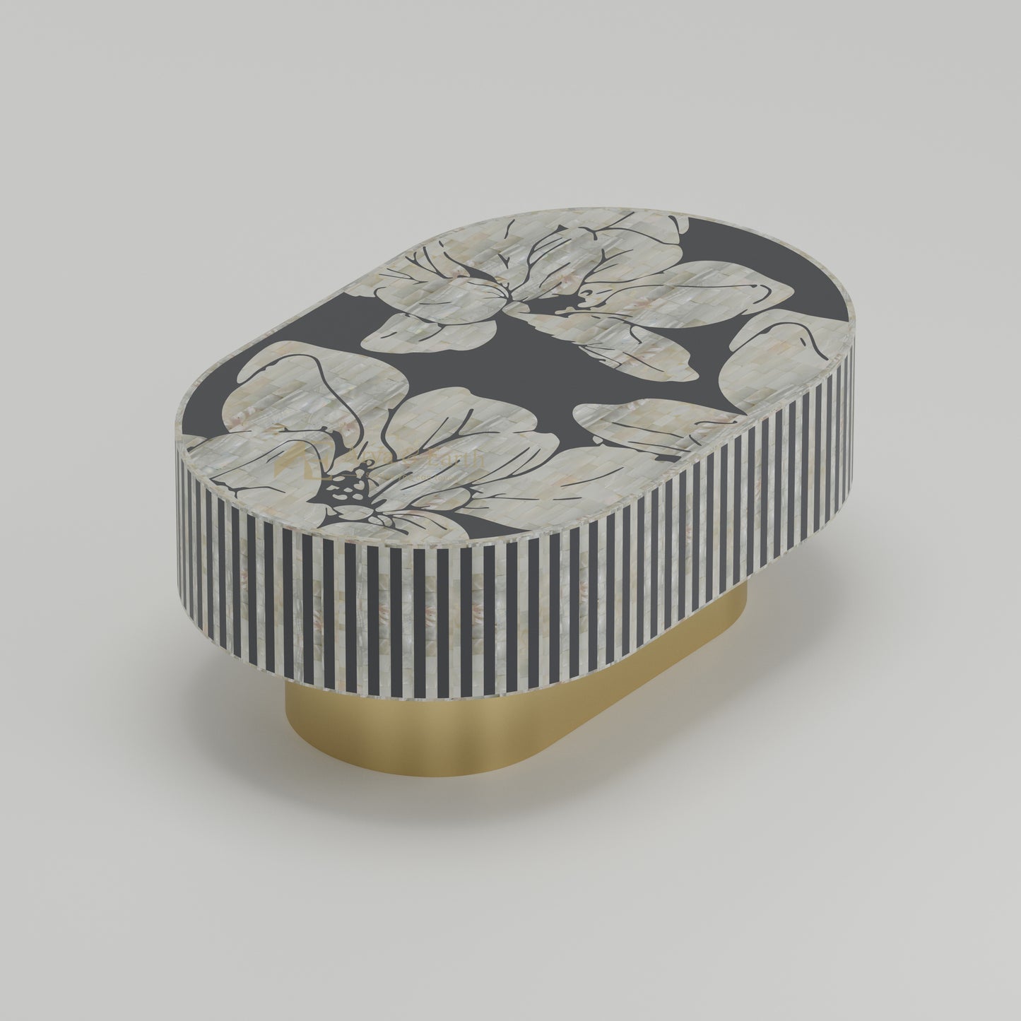 top view of handmade floral coffee table