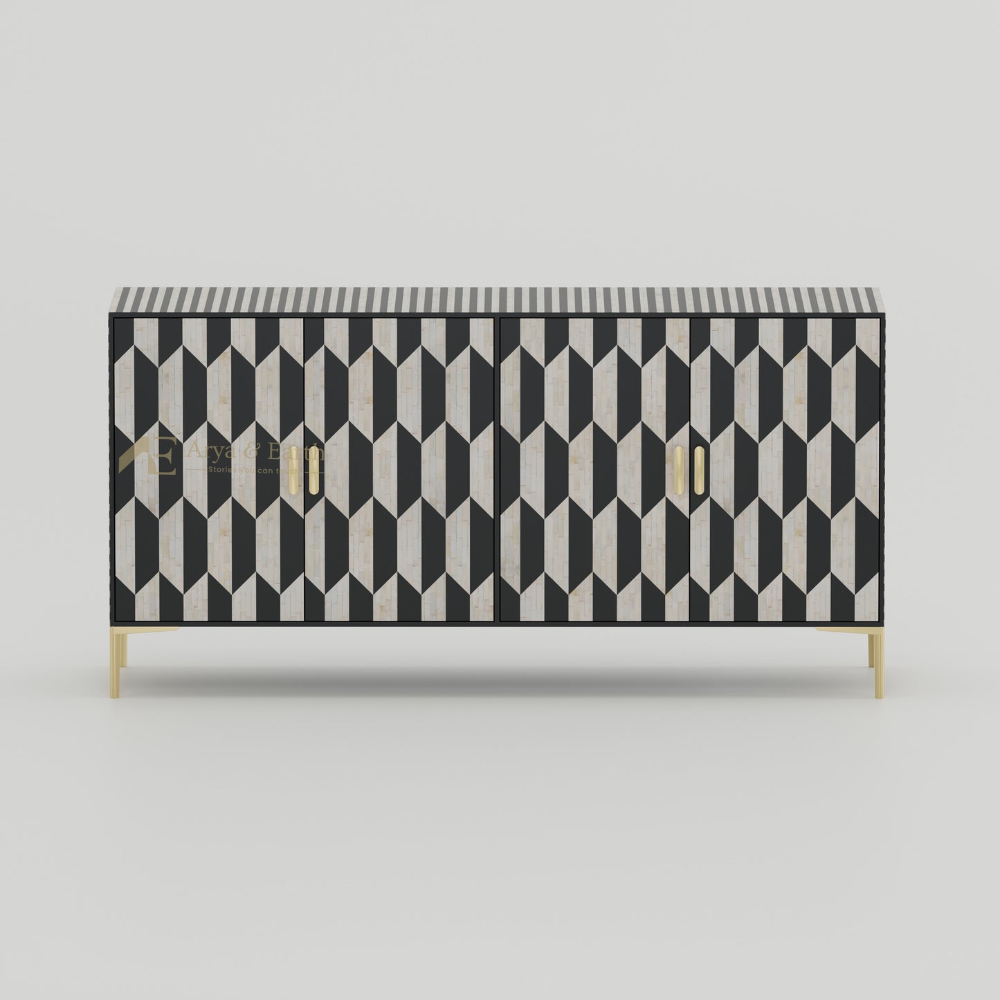 monochrome geometric cabinet