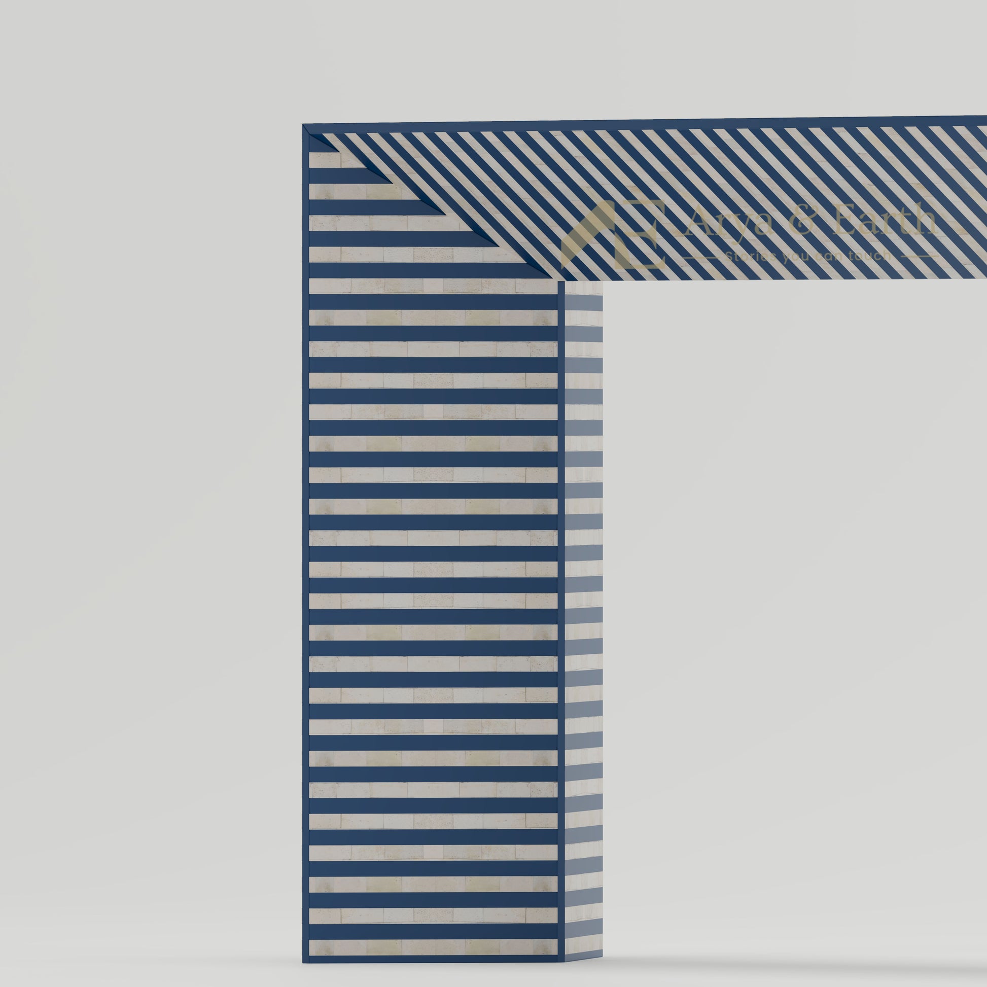 stripe pattern on hallway table
