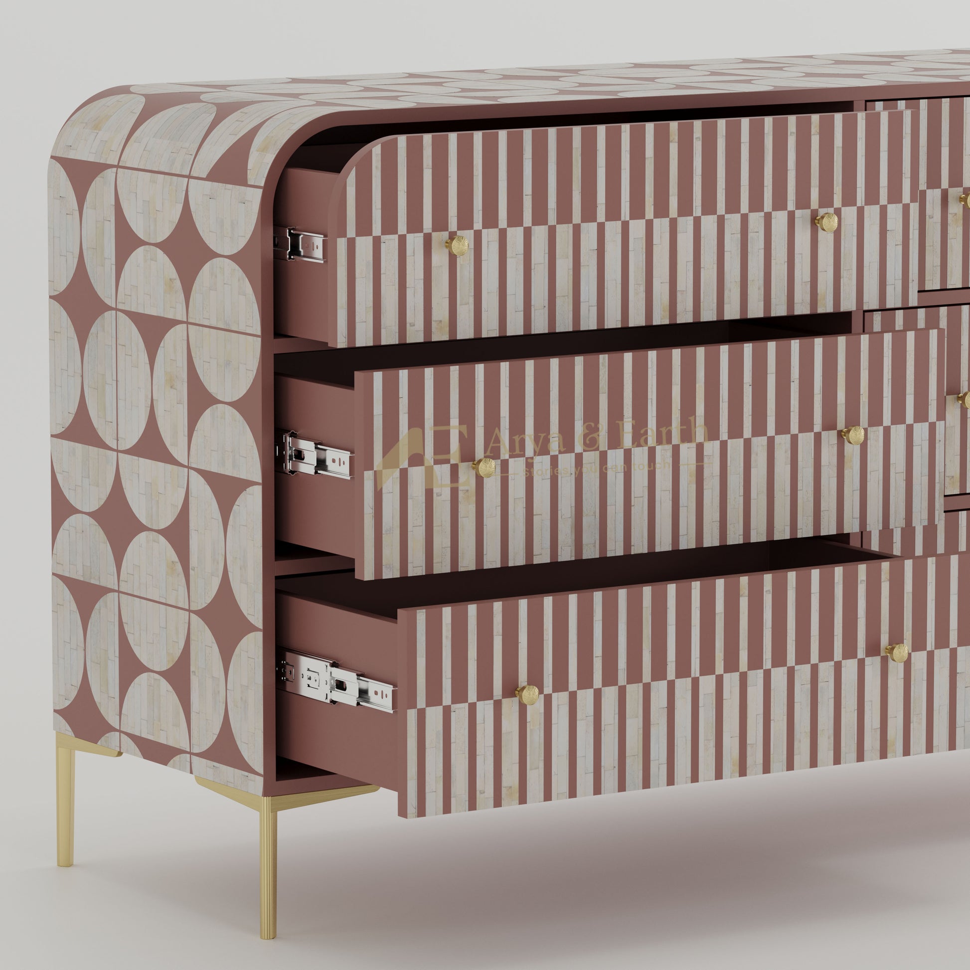 open drawers on a dresser