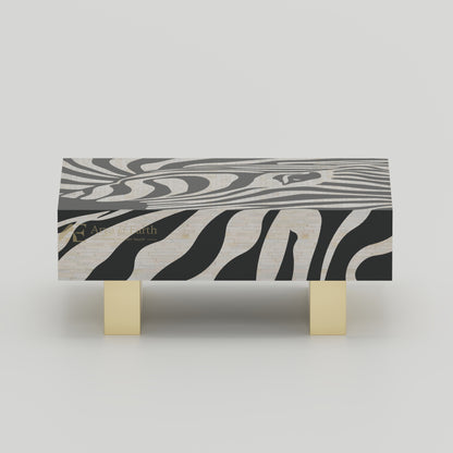 zebra pattern bone inlay coffee table