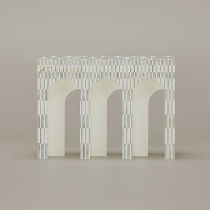 coastal hallway table with mother of pearl inlay