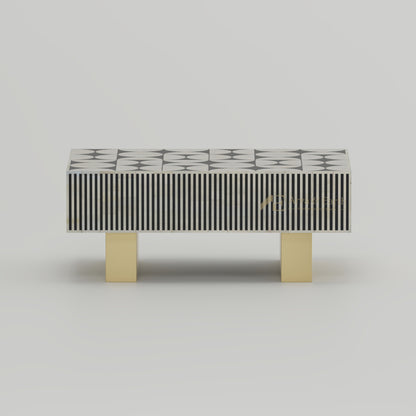 monochrome coffee table geometric pattern
