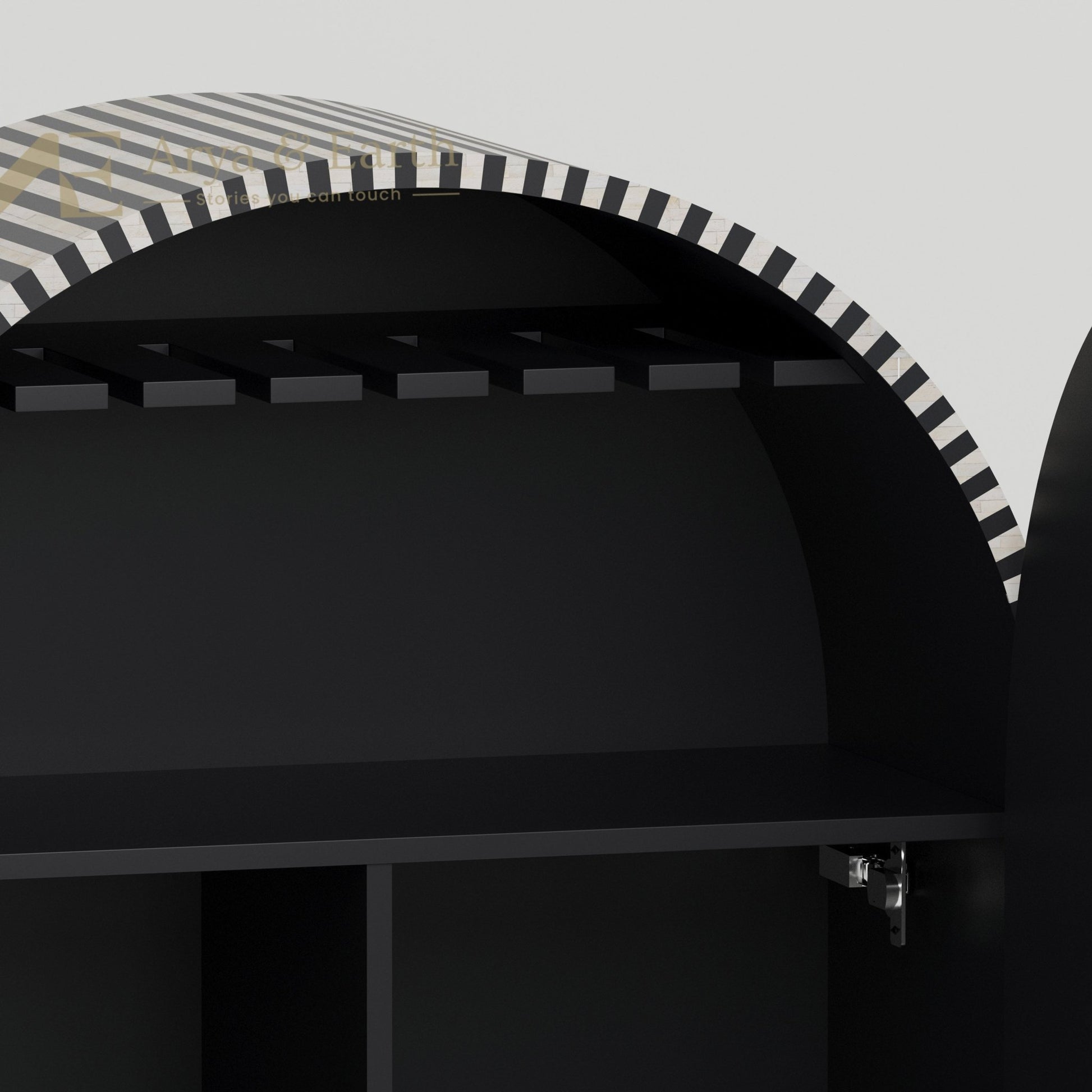 Signature Bar Cabinet - Bone Inlay - Onyx - arya & earth