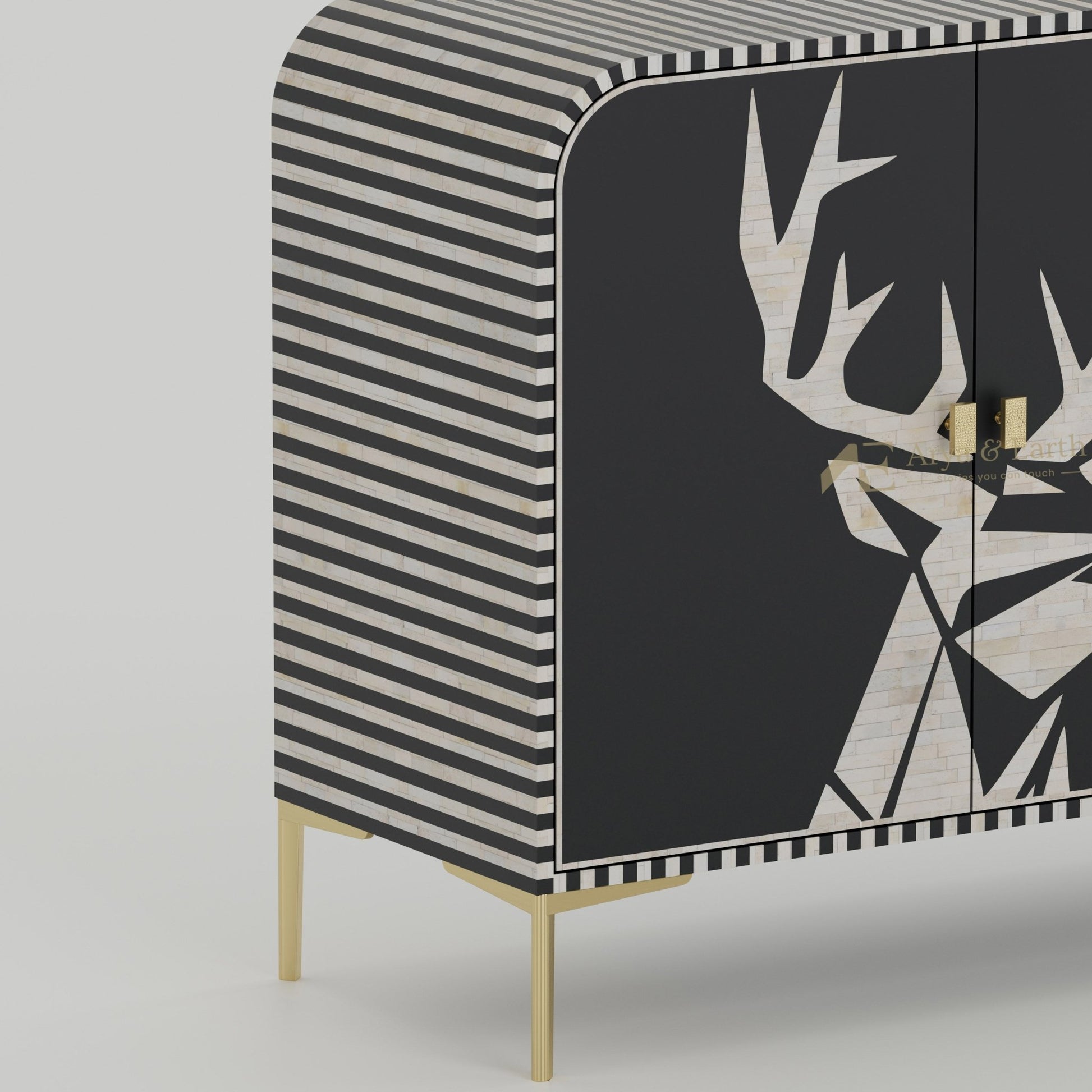 Signature Buffet - Bone Inlay - Onyx - arya & earth