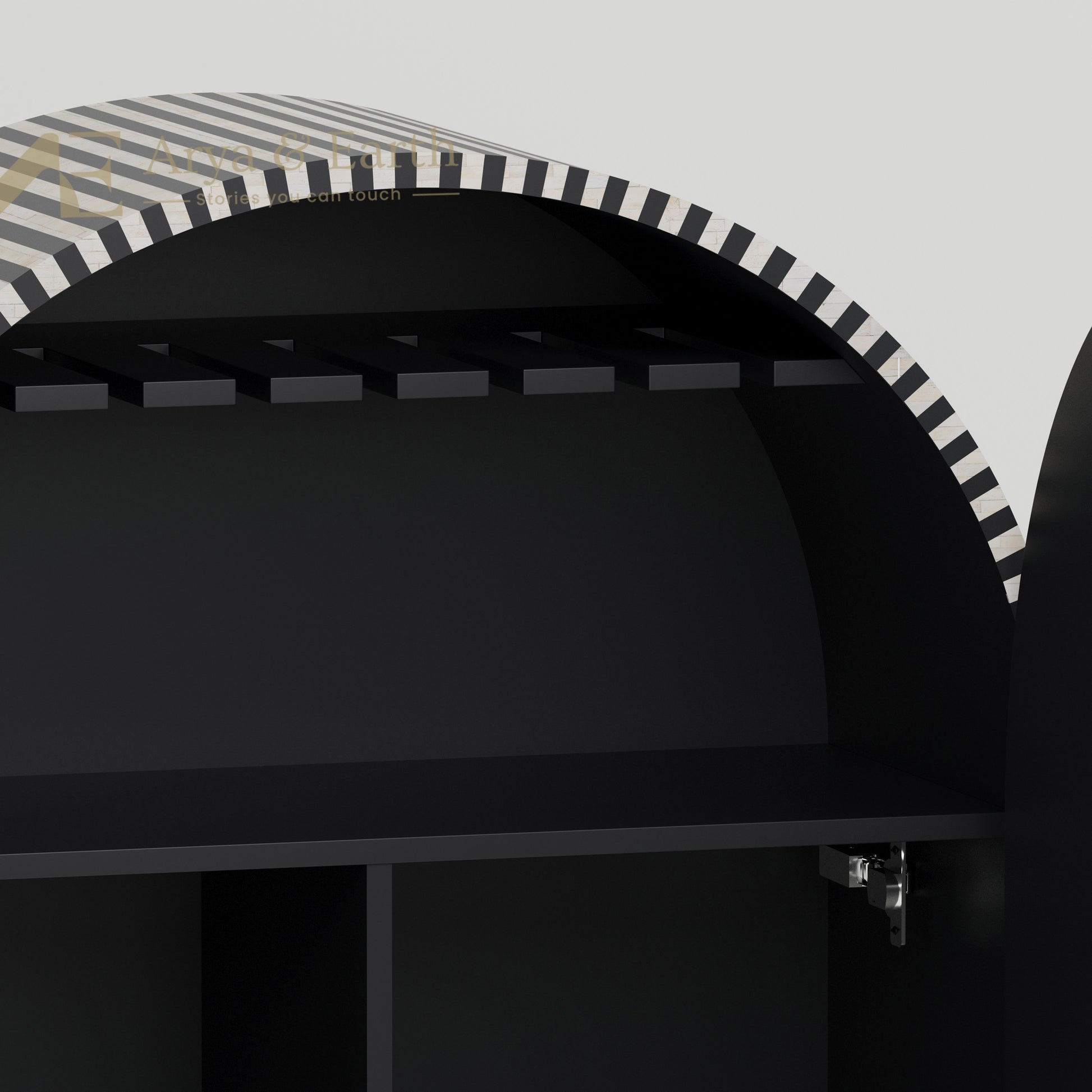 bar cabinet interior wine glass holder shelf