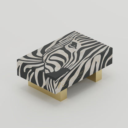bone inlay black and white animal print table